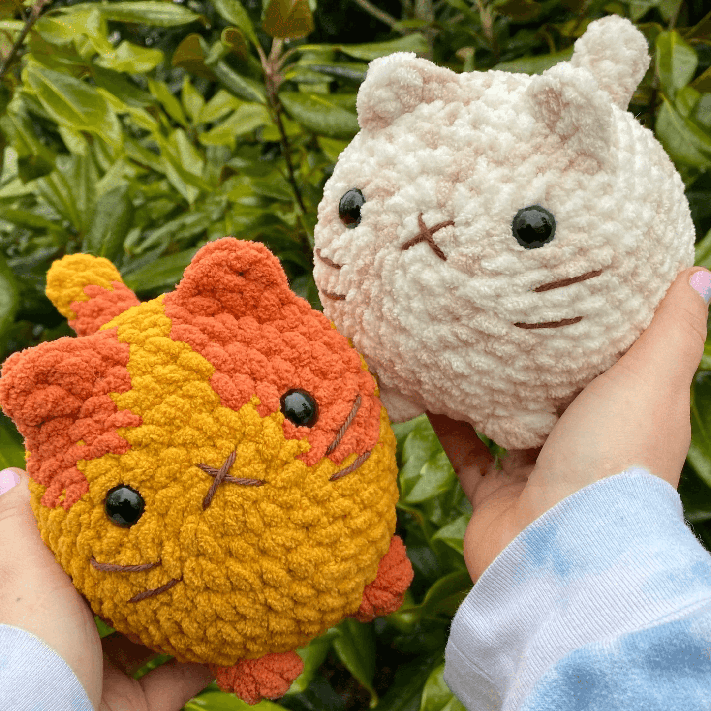 2-in-1 Crochet Pattern | Cute Loaf Cat Plushie Crochet Bundle