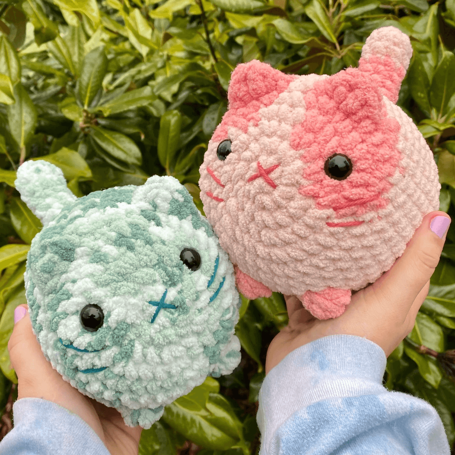 2-in-1 Crochet Pattern | Cute Loaf Cat Plushie Crochet Bundle