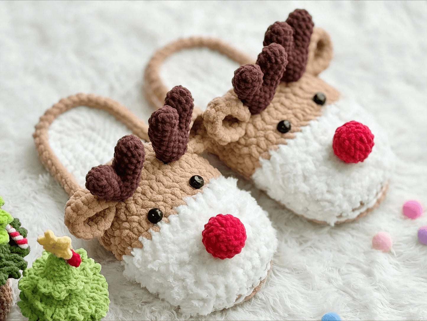 Festive Crochet: Grinch, Santa, Reindeer, and Christmas Tree Slipper Patterns